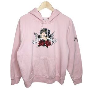 Vintage Y2K Betty Boop Light Pink Tattoo Hoodie Sweatshirt